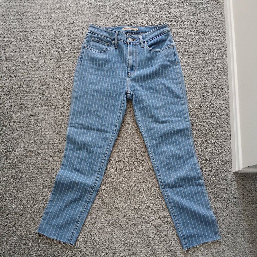 Levi's Striped Light Blue Women's Skinny-Leg Jeans